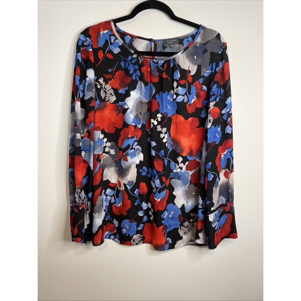 The Limited Collection Large Floral Blouse Bell Sleeve Career Top